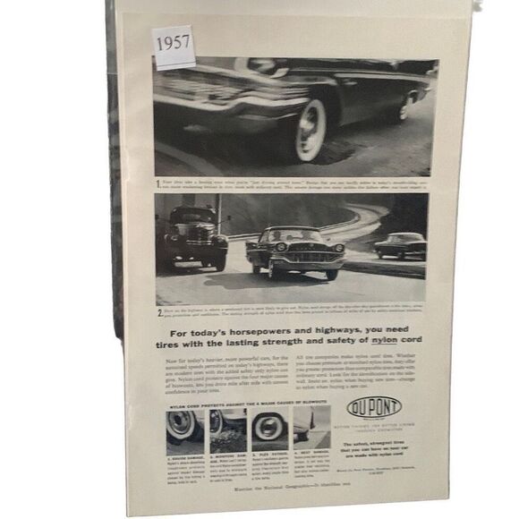 Vintage 1957 Du Pont Todays Horsepower and Highways Ad Advertisement - Picture 4 of 6